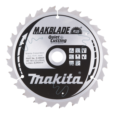 T.C.T. pjūklas MAKBLADE PLUS 190X2.2X20mm 5° T24 Makita B-08604 1