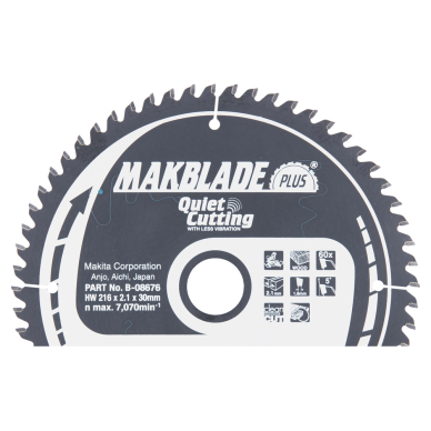 Pjovimo diskas Makita B-08676 MAKBLADE PLUS 216X2.1X30mm 5° T60