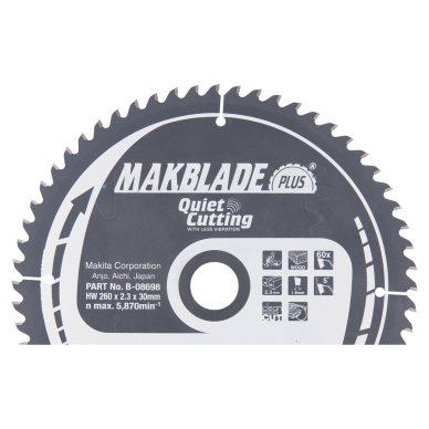 Pjovimo diskas Makita B-08698 MAKBLADE PLUS 260X2.3X30mm 5° T60