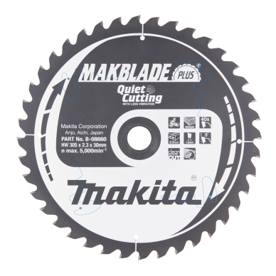 Pjovimo diskas Makita B-08660 MAKBLADE PLUS 305X2.3X30mm 5° T40 1