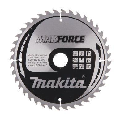 Pjovimo diskas Makita B-08501 MAKFORCE 210X2.4X30mm 20° T40 1