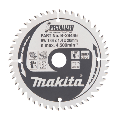 Pjovimo diskas Makita B-29446 SPECIALIZED, 136X1.4X20mm, 10°, T48