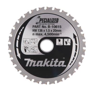 Pjovimo diskas Makita B-10615 SPECIALIZED, 136X1.5X20mm, 0°, T30 1