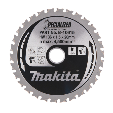 Pjovimo diskas Makita B-10615 SPECIALIZED, 136X1.5X20mm, 0°, T30