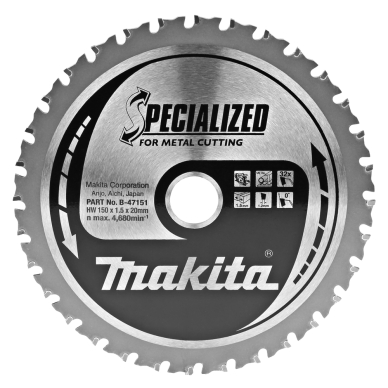 T.C.T. pjūklas SPECIALIZED 150X1.5X20mm 0° T32 Makita B-47151