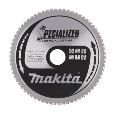 Pjovimo diskas Makita B-09771 SPECIALIZED, 185X1.7X30mm, -10°, T70 1