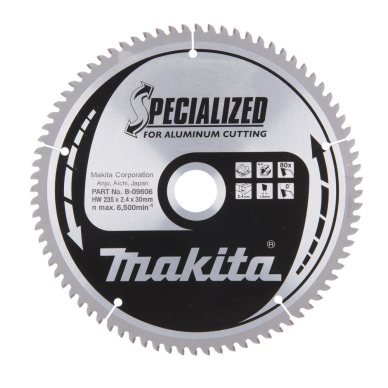 Pjovimo diskas Makita B-09606 SPECIALIZED, 235X2.4X30mm, 0°, T80 1