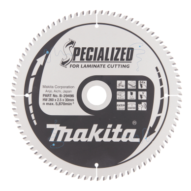 Pjovimo diskas Makita B-29496 SPECIALIZED, 260X2.5X30mm, 5°, T84 1