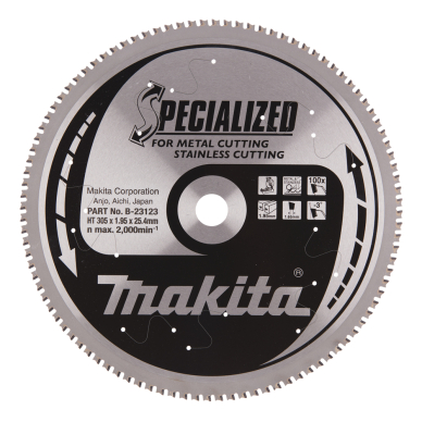 Pjovimo diskas Makita B-23123 SPECIALIZED, 305X1.95X25.4mm, -3°, T100 1