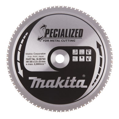 Pjovimo diskas Makita B-09793 SPECIALIZED, 305X2.3X25.4mm, -5°, T78 1