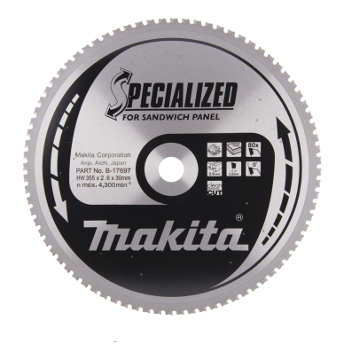 Pjovimo diskai Makita B-17697 SPECIALIZED, 355X2.6X30mm, 0°, T80 1