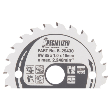 Pjovimo diskas Makita B-29430 SPECIALIZED, 85X1X15mm, 7°, T24 1