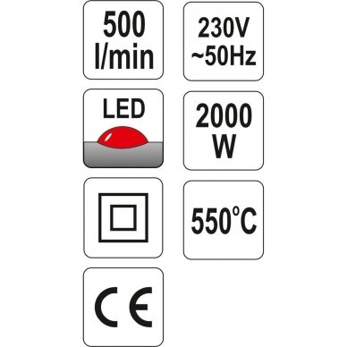 Techninis fenas - orpūtė Yato YT-82292, 2000W, su priedais 4