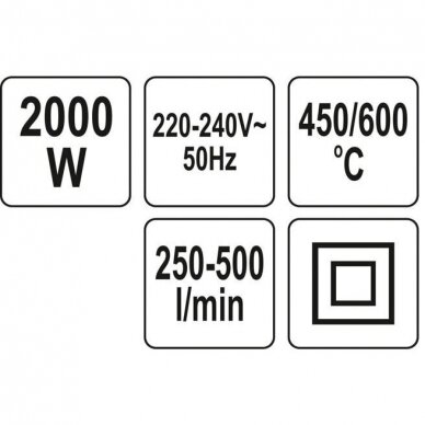 Techninis fenas - orpūtė Yato YT-82294, 2000W 3