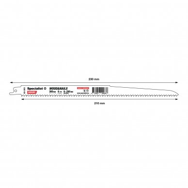 Ties. pj. „Specialist+" med. su vin. 300 mm 6TPI 1