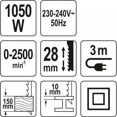 Tiesinis pjūklas Yato YT-82281, 1050W 3