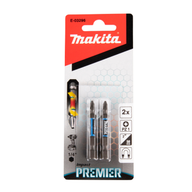 Torsion sukimo antgalis Makita E-03296, (E-form), PZ1-50mm, 2vnt. Impact Premier 2