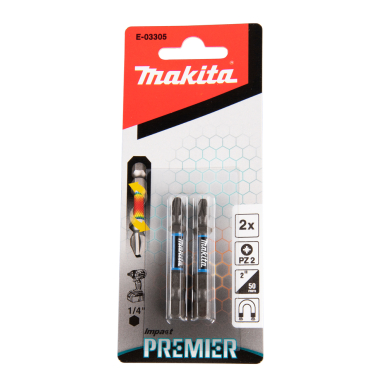 Torsion sukimo antgalis Makita E-03305, (E-form), PZ2-50mm, 2vnt. Impact Premier 1