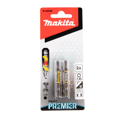 Torsion sukimo antgalis Makita E-03349, (E-form), T20-50mm, 2vnt. Impact Premier 1