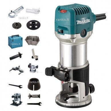 Universali freza su priedais Makita RT0702CX2J + lagaminas