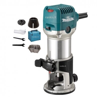 Universali freza su priedais Makita RT0702CJ + lagaminas