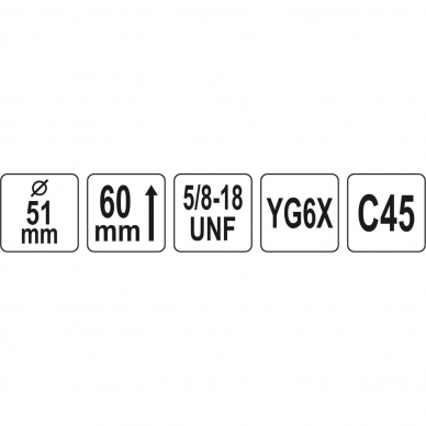 Universali gręžimo karūna Yato, 51 mm, 5/8"-18UNF 3