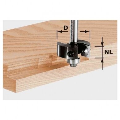 Užkaitų freza su apsukamomis pjovimo plokštelėmis Festool HW S8 D38/12 (491085)