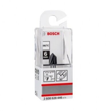 "V" formos freza Bosch, 6/9,5/12,35/45 mm, 90°, 2608628446 1