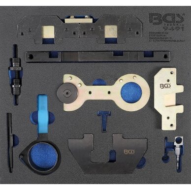 Variklio fiksavimo įrankių rinkinys | 2/3 įrankių dėklas | BMW M40, M44, M50, M52, M54, M56 (9491)