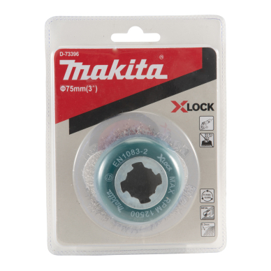 Vielinė šlifavimo taurė Makita D-73396, banguota viela, 0.3mm, Ø 75 mm, X-LOCK 3