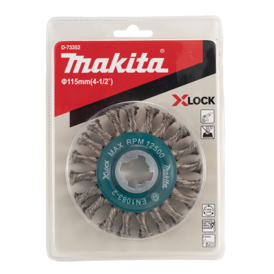 Vielinis šlifavimo diskas Makita D-73352, sukta viela, 0.5mm, Ø 115 mm, X-LOCK 3