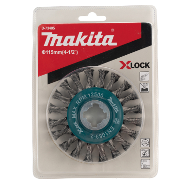  Vielinis šlifavimo diskas Makita D-73405, sukta viela, 0.5mm, Ø 115 mm, X-LOCK 3